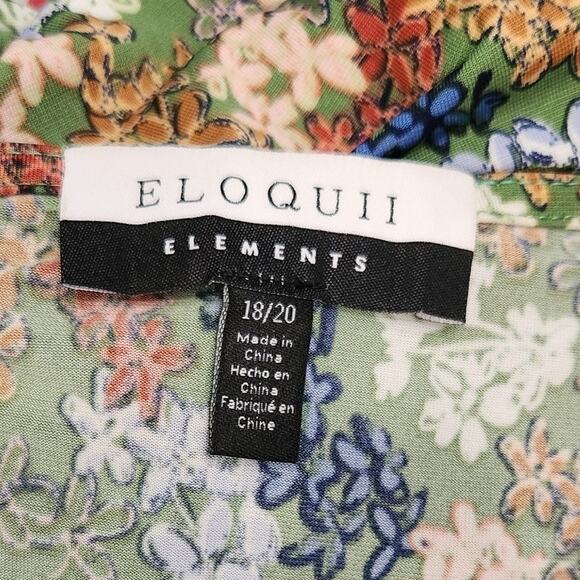 Eloquii Elements Knot Front Pleated Skirt Shift Dress Boho Multi Size 18/20 - Picture 5 of 7
